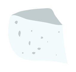 White cheese slice isolated on white vector