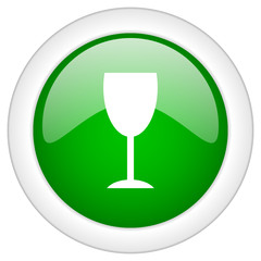 Green glossy vector icon