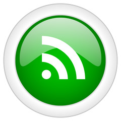 Green glossy vector icon