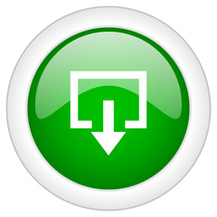 Green glossy vector icon