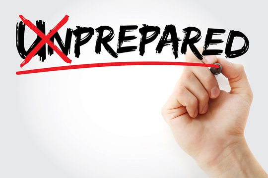 Turning the word Unprepared into Prepared, business concept