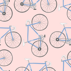 Decorative seamless pattern with racing bikes