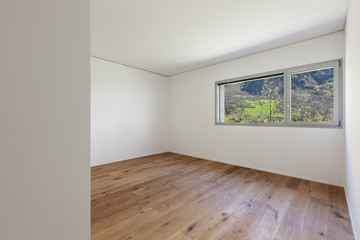Interior, room with parquet floor