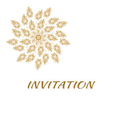 our wedding invitation with gold background