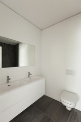 Fototapeta na wymiar Interior, white modern restroom