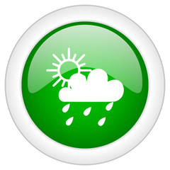 Green glossy vector icon
