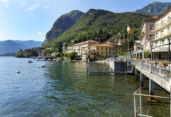 Fototapeta na wymiar Beautiful landscape of Menaggio town, Lago di Como, Italy, Sept. 2015