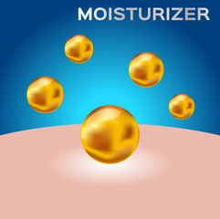 moisturizer and skin vector . gold moisturizer