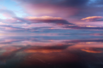 clouds with water reflections