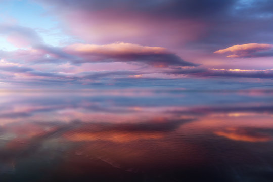 clouds with water reflections
