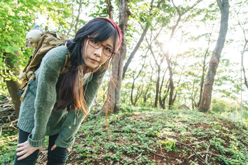 Asian girl in the park