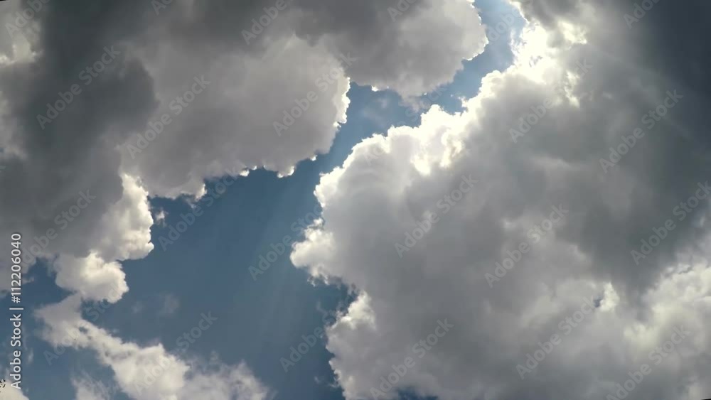 Wall mural the sky before a storm. clouds in a summer sky. timelapse.