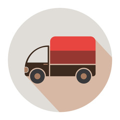 Cool delivery truck. flat icon