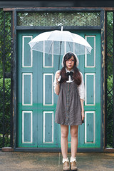 Asian girl with umbrella