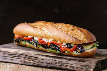 Vegetarian baguette sandwich