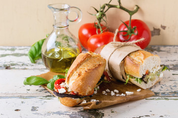 Vegetarian baguette sandwich