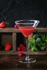 Strawberry dessert cocktail