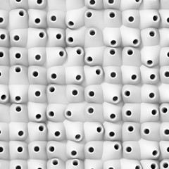 seamless array made of white objects with opening in different directions