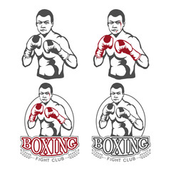 boxing logo set