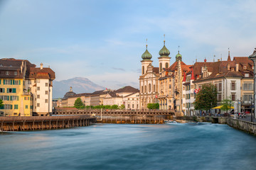 Beautiful view of the the historic city center of Lucerne, Switz