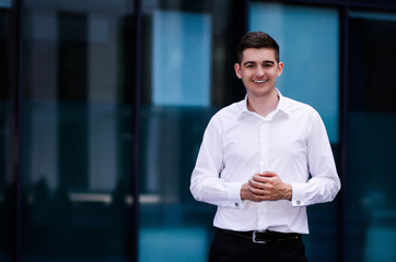 businessman near the office background
