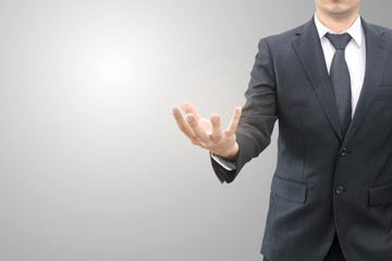 Businessman in suit on a white background