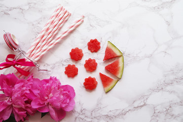 Sliced watermelon