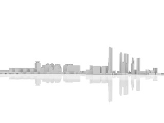 Abstract contemporary skyline, 3d illustration