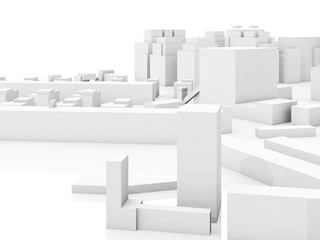 Abstract contemporary city, 3d illustration