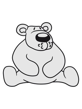 polar bear sitting sweet cute comic cartoon teddy dick big