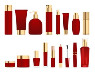 Obraz premium Dark red and gold tubes.