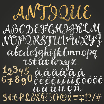 Chalk script latin alphabet