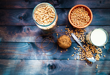 Soy milk and beans