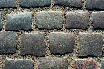 Abstract background of old cobblestone pavement