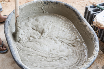 cement mix concrete is compacted sand