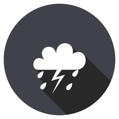 Gray circle flat design vector icon