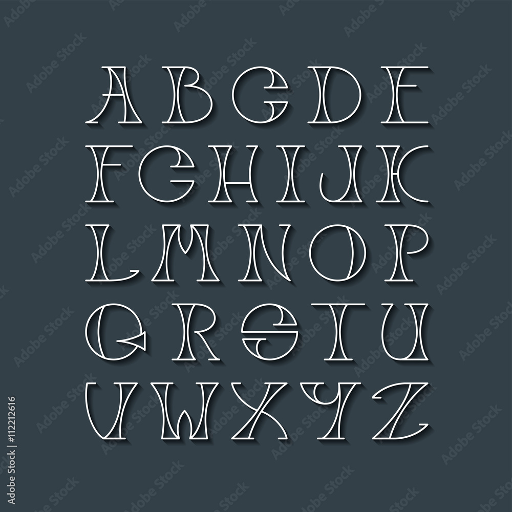 Fototapete latin elegant thin line typescript.