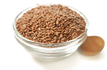 flax seeds isolated on white