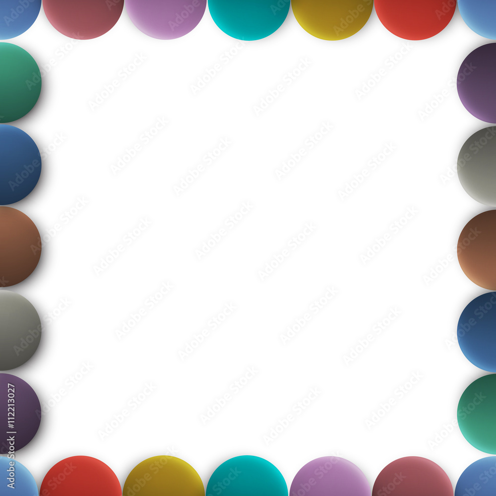 Poster frame from colored round buttons