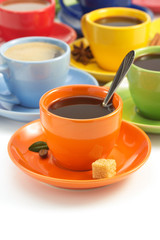 cup of coffee on white