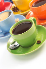 cup of coffee on white