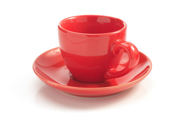 cup and saucer on white background