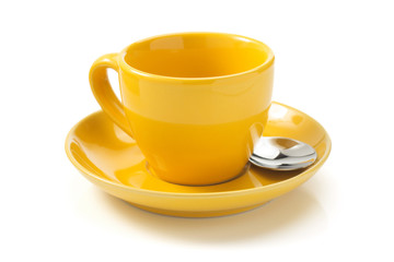 cup and saucer isolated on white