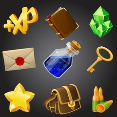 Cartoon icons collection for 2d games