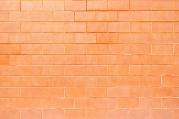 Close up new orange brick wall for background