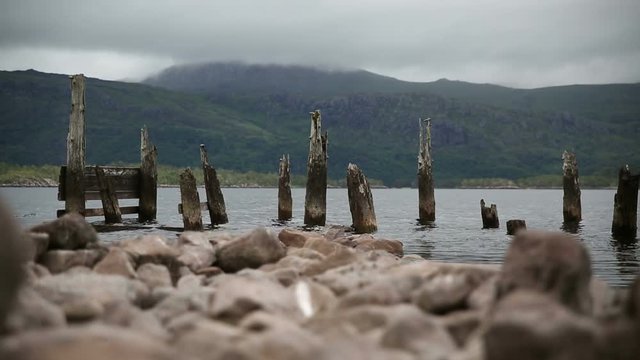 old dock at the shore