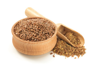flax seeds isolated on white
