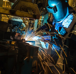 welder Industrial automotive part in factory