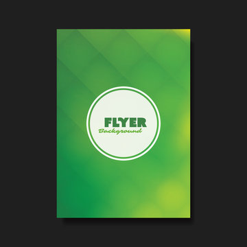 Abstract Flyer or Cover Design Template with Green Blurred Background
