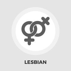 Lesbian sign flat icon